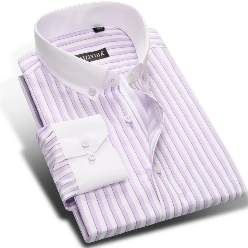 Men's Classic Striped Luxury Dress Shirt