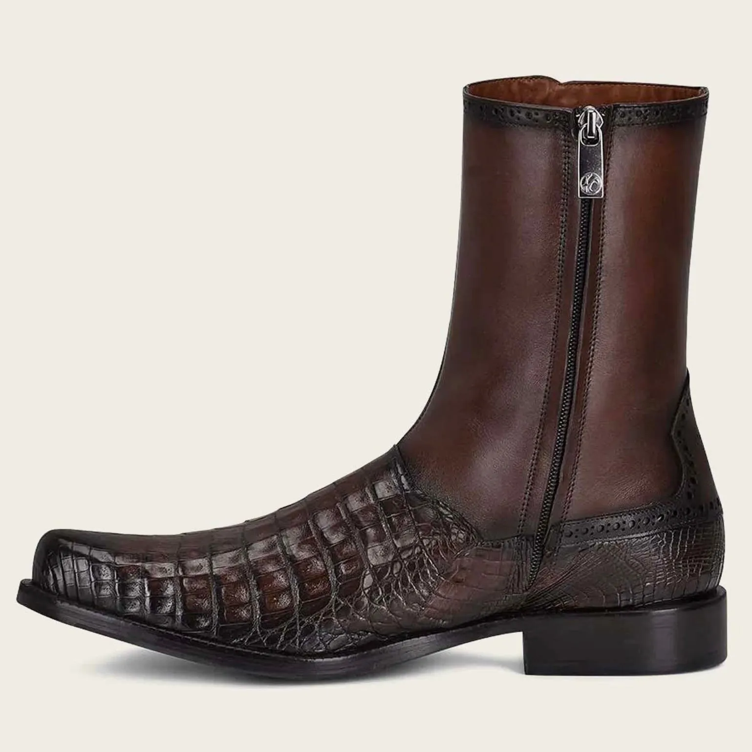 Men’s Cuadra Brown Caiman Belly Ankle Boots FC657