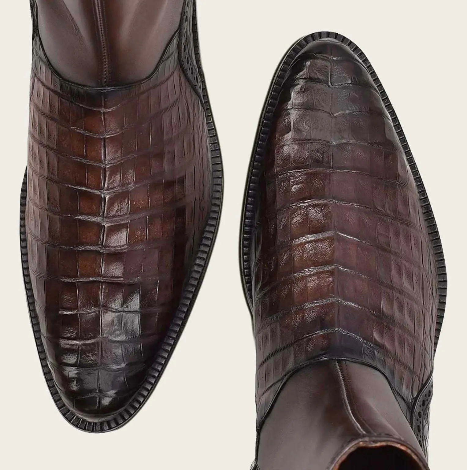 Men’s Cuadra Brown Caiman Belly Ankle Boots FC657