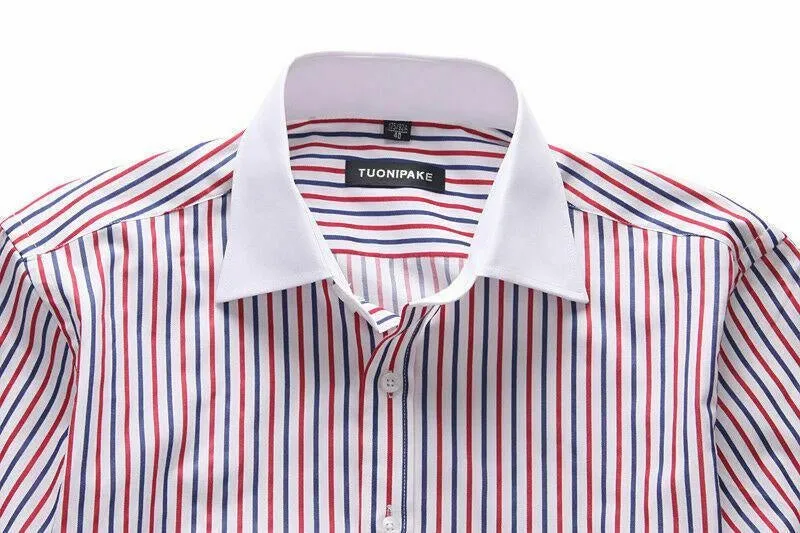 Men's Dress Shirts The White Collar Fashion Luxury Slim French Cuff Formal Business Casual Shirts Tops
