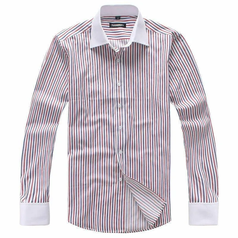 Men's Dress Shirts The White Collar Fashion Luxury Slim French Cuff Formal Business Casual Shirts Tops
