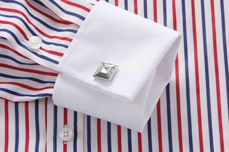 Men's Dress Shirts The White Collar Fashion Luxury Slim French Cuff Formal Business Casual Shirts Tops