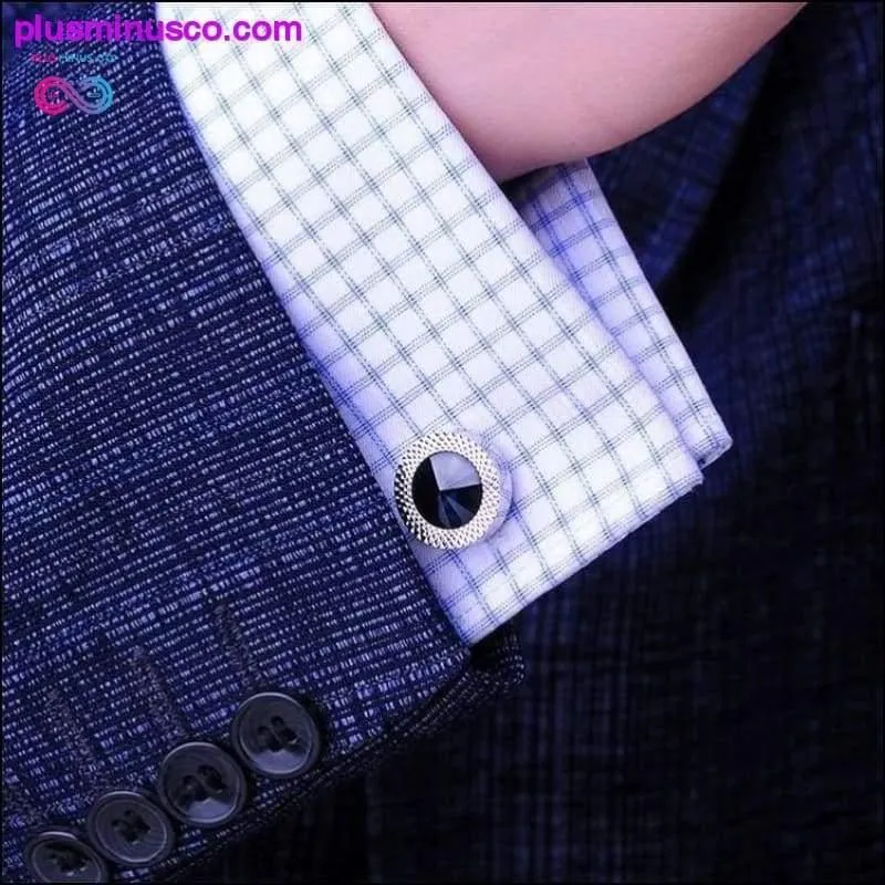 Men's Luxury Sea Blue Crystal Tie Clips & Cufflinks