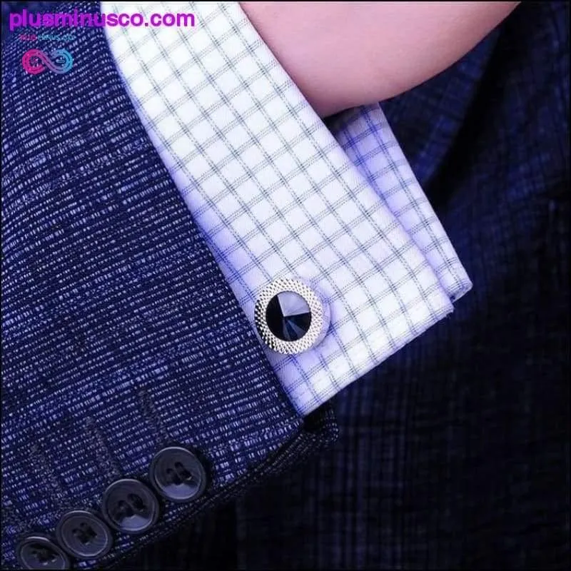 Men's Luxury Sea Blue Crystal Tie Clips & Cufflinks