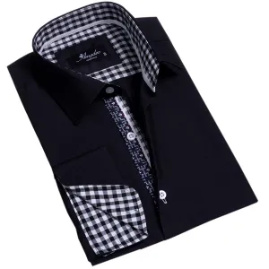 Mens Slim Fit French Cuff Shirts with Cufflink Holes - Casual and Formal