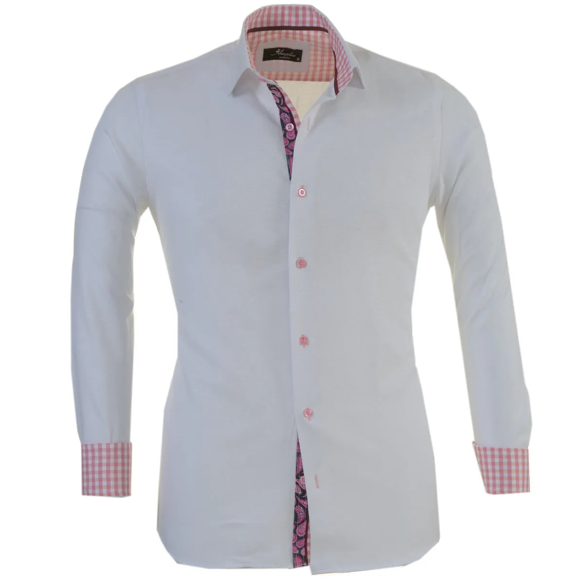 Mens Slim Fit French Cuff Shirts with Cufflink Holes - Casual and Formal