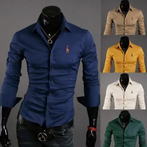 Men's Solid Colored Dress Shirt