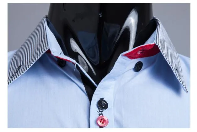 Men's Striped Collar 2 Button Fashion Dress Shirt
