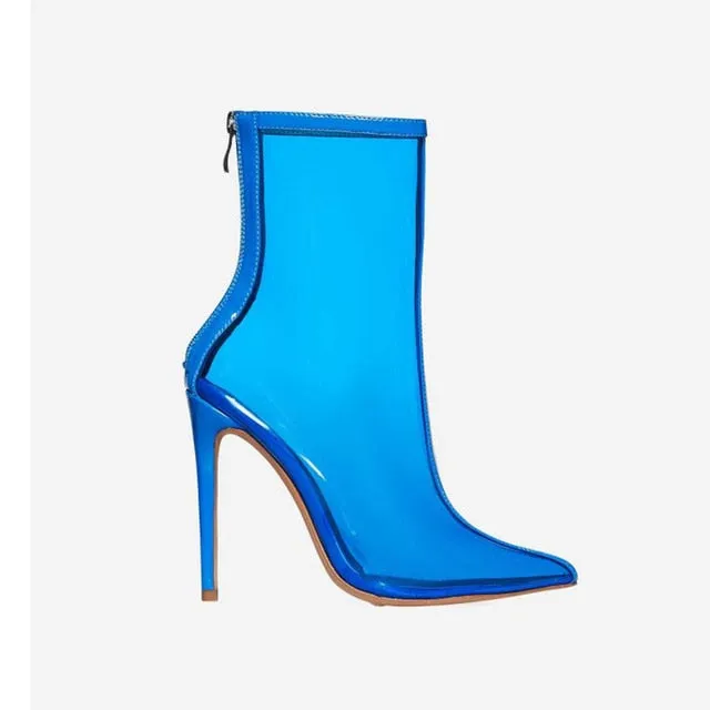 Mia Clear Transparent PVC Ankle Boots - 3 Colors