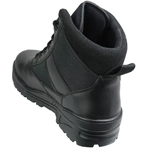 Mid Black Leather Patrol Boots