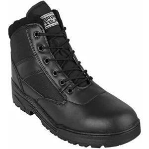 Mid Black Leather Patrol Boots