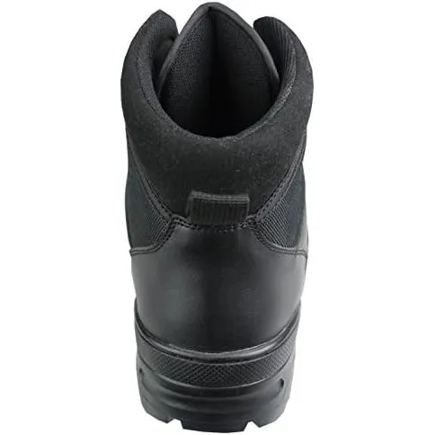 Mid Black Leather Patrol Boots