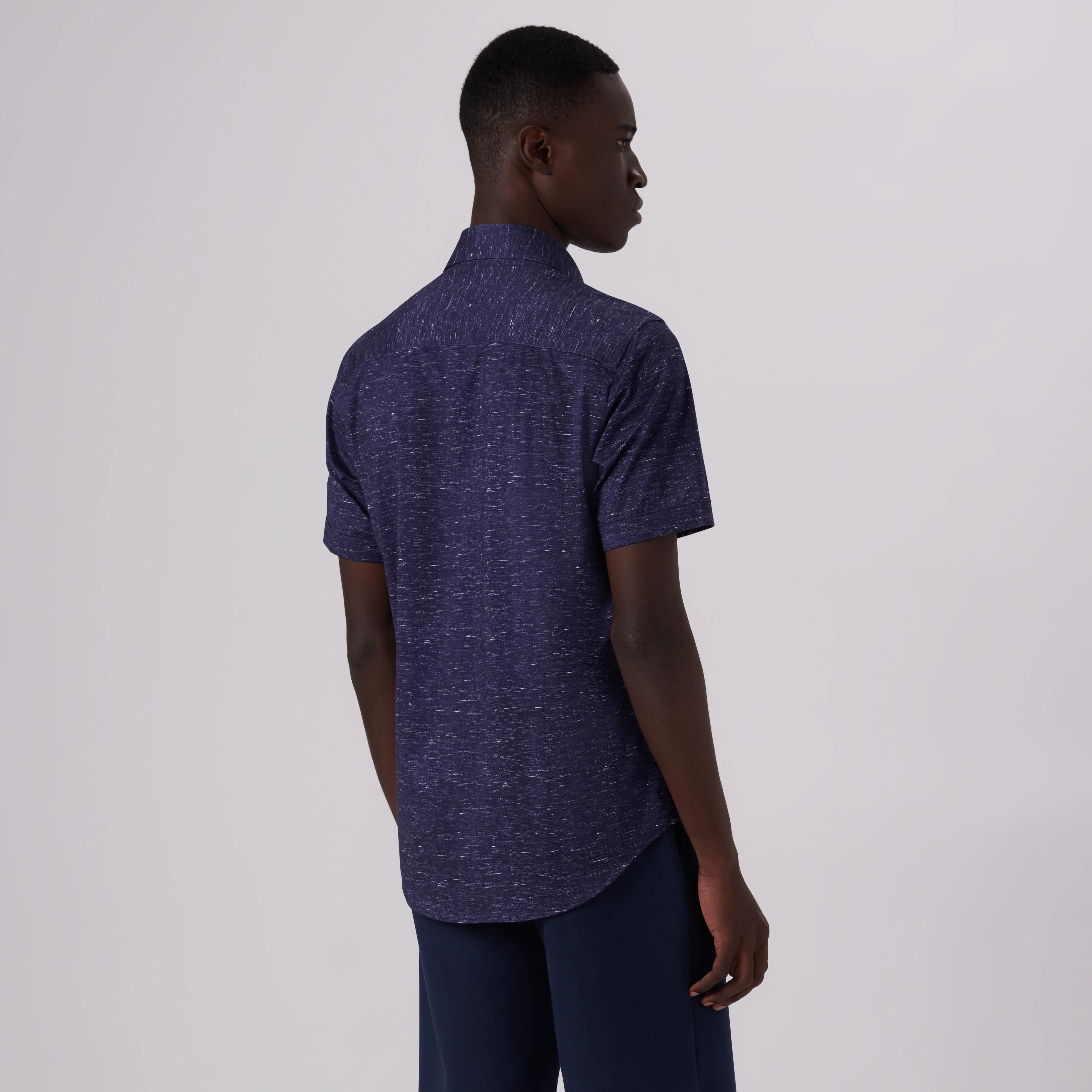 Miles Heather Print OoohCotton Short Sleeve Shirt