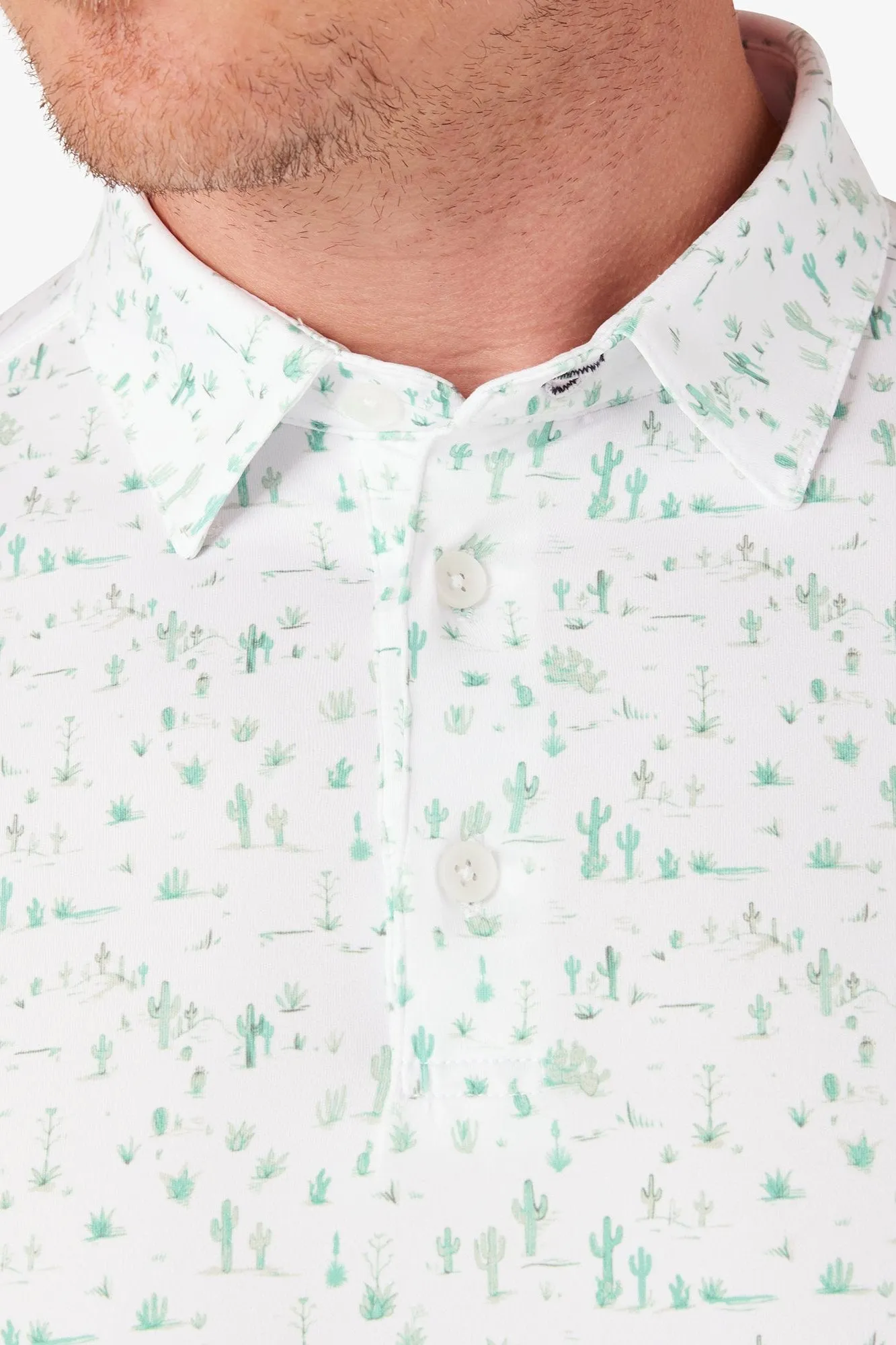 Mizzen Main Green Cacti Versa Polo. Last one! 50% Off Clearance sale!