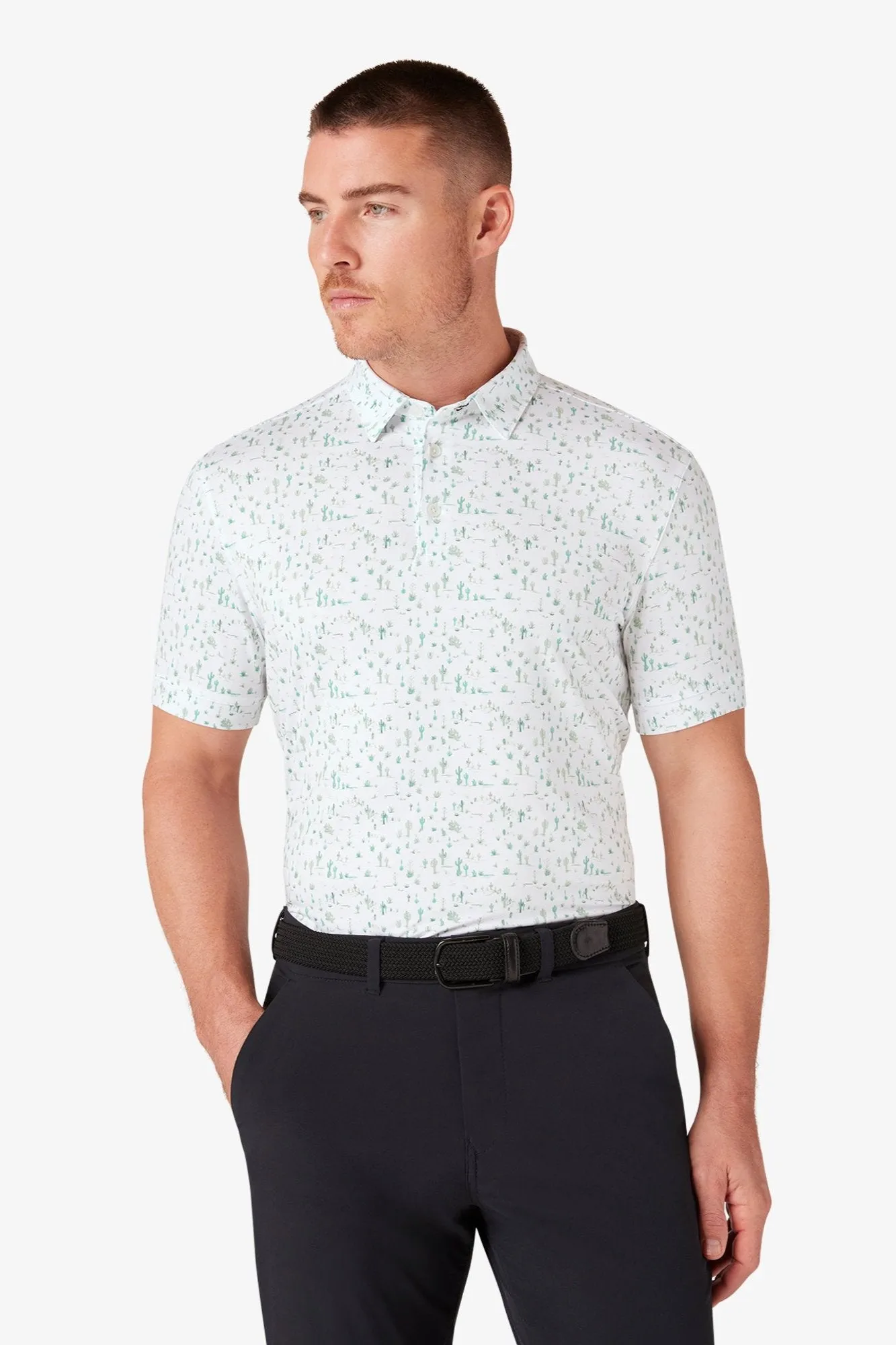 Mizzen Main Green Cacti Versa Polo. Last one! 50% Off Clearance sale!