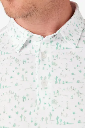 Mizzen Main Green Cacti Versa Polo. Last one! 50% Off Clearance sale!