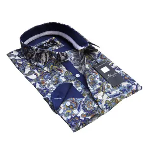 Multi Color Paisley Mens Slim Fit Designer Dress Shirt - tailored Cotton Shirts for Work and Casual Wear