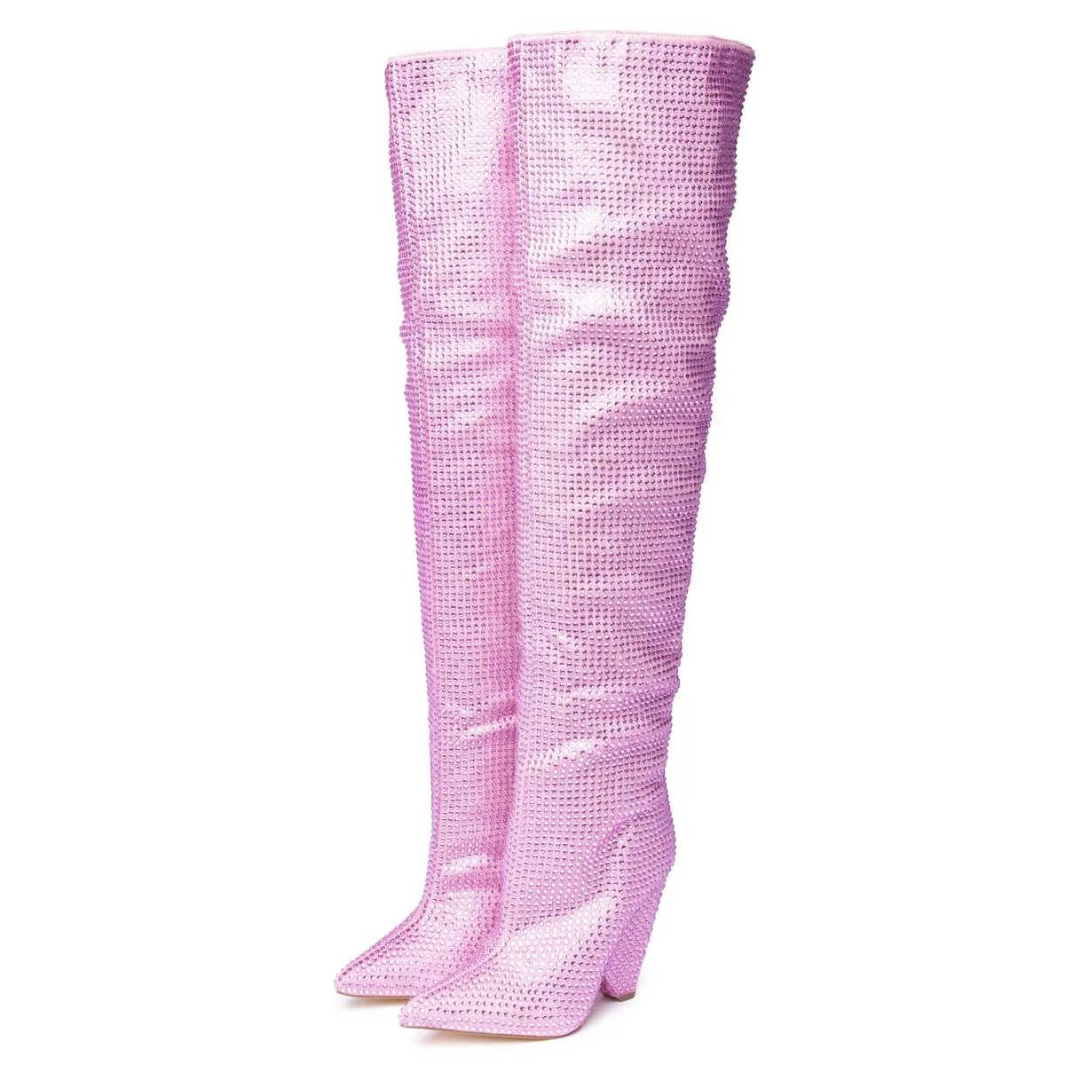 Nano-1 Rhinestone High Heel Boots