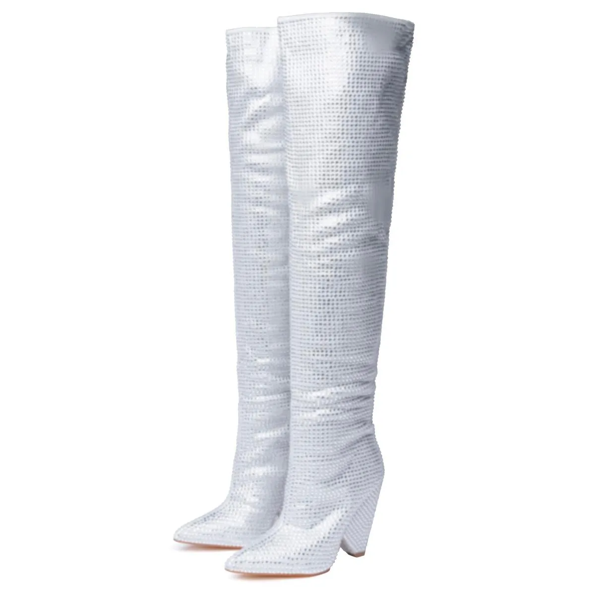 Nano-1 Rhinestone High Heel Boots