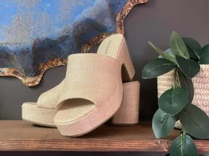 Natural Chunky Heels