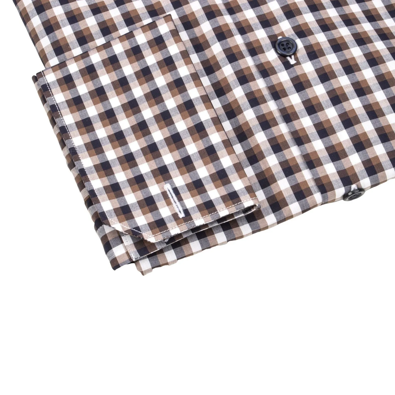 Navy Mocha Gingham Dress Shirt @ The Vault