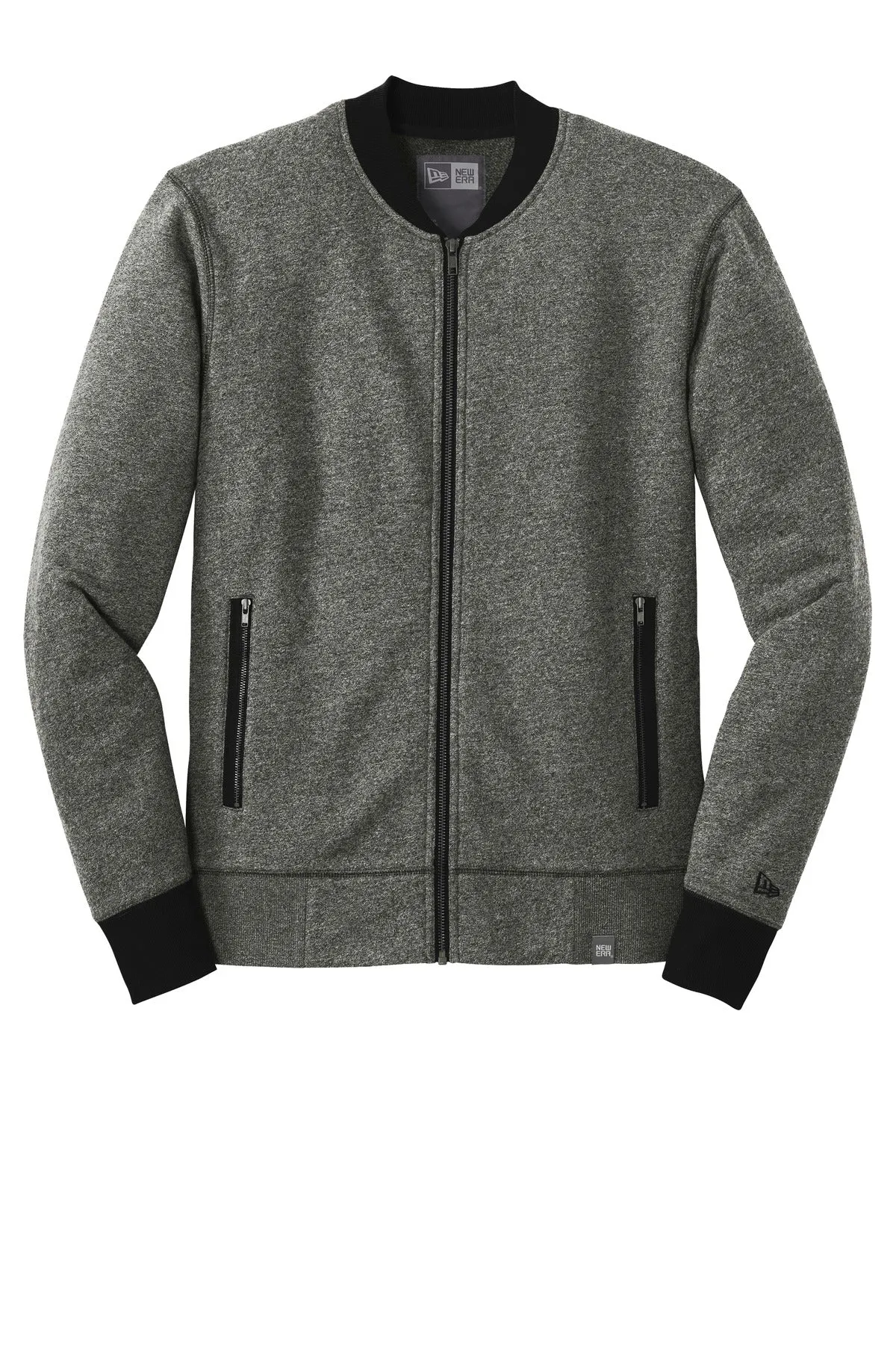 New Era  French Terry Baseball Full-Zip. NEA503 Black Twist/ Black