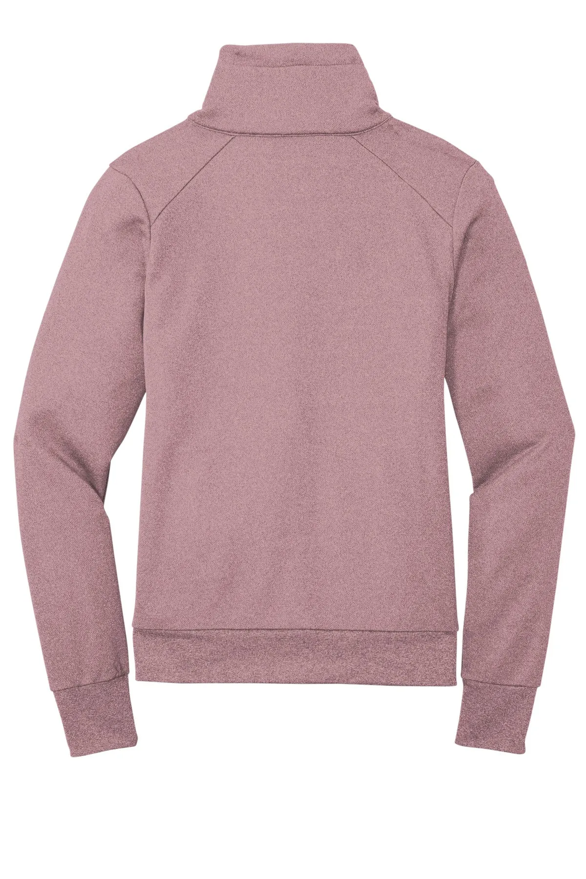New Era Women's Performance Terry Full-Zip Cowl LNEA530 Dusty Mauve Heather