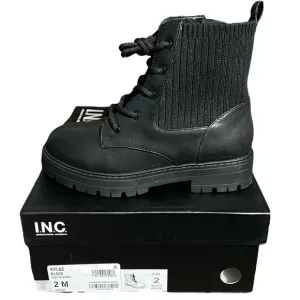 New I.N.C. International Concepts Girls Kylee Combat Boots Size 2 in Black