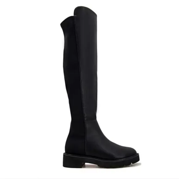New KENSIE Black Welles Mixed Media tall Boots Over the Knee 6.5