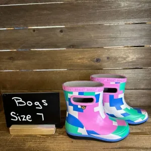New NWOB Little‎ Kids Bogs Skipper II Abstract Rain Waterproof Boots Size 7 C