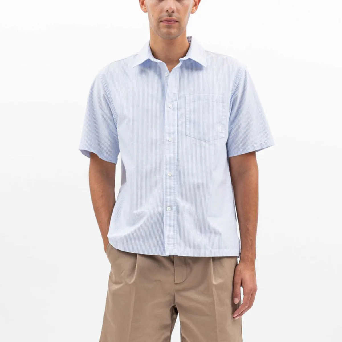 Norse Projects Ivan Oxford Monogram Blue Stripe