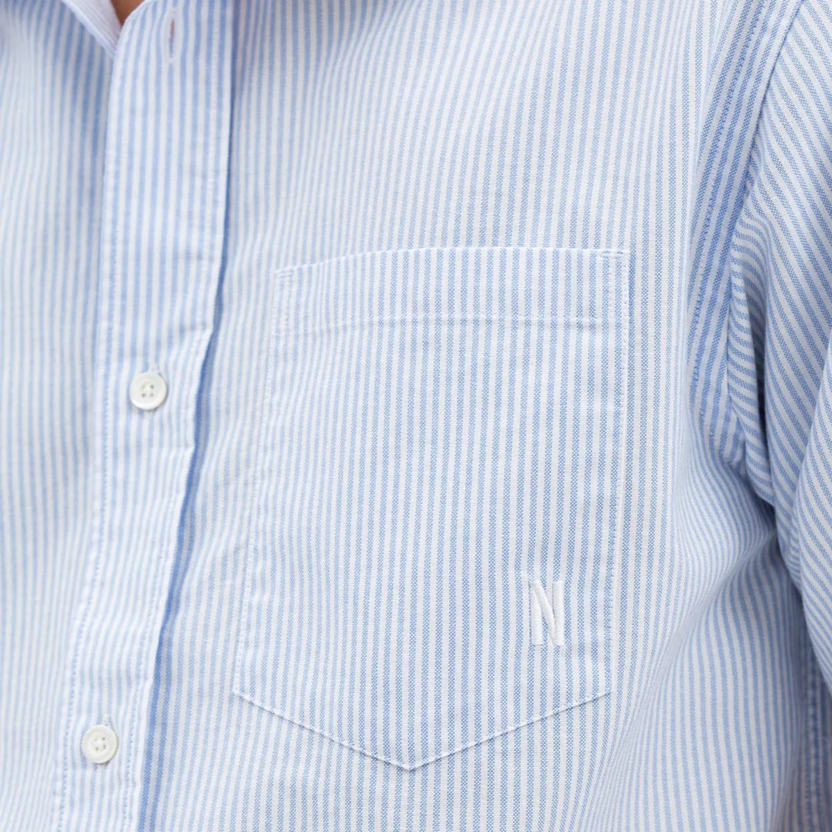 Norse Projects Ivan Oxford Monogram Blue Stripe