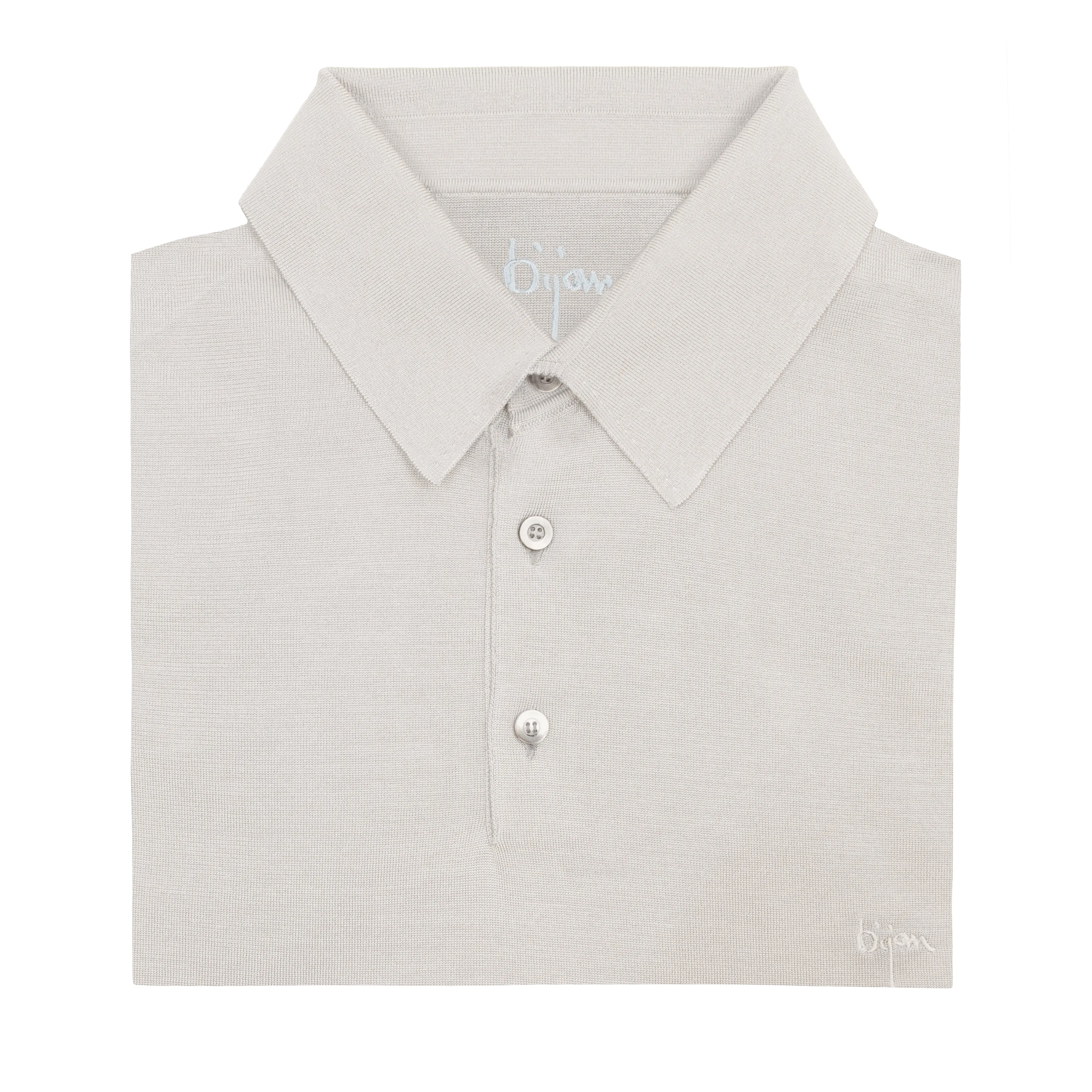 Off-White Short Sleeve Pure Silk Polo Shirt