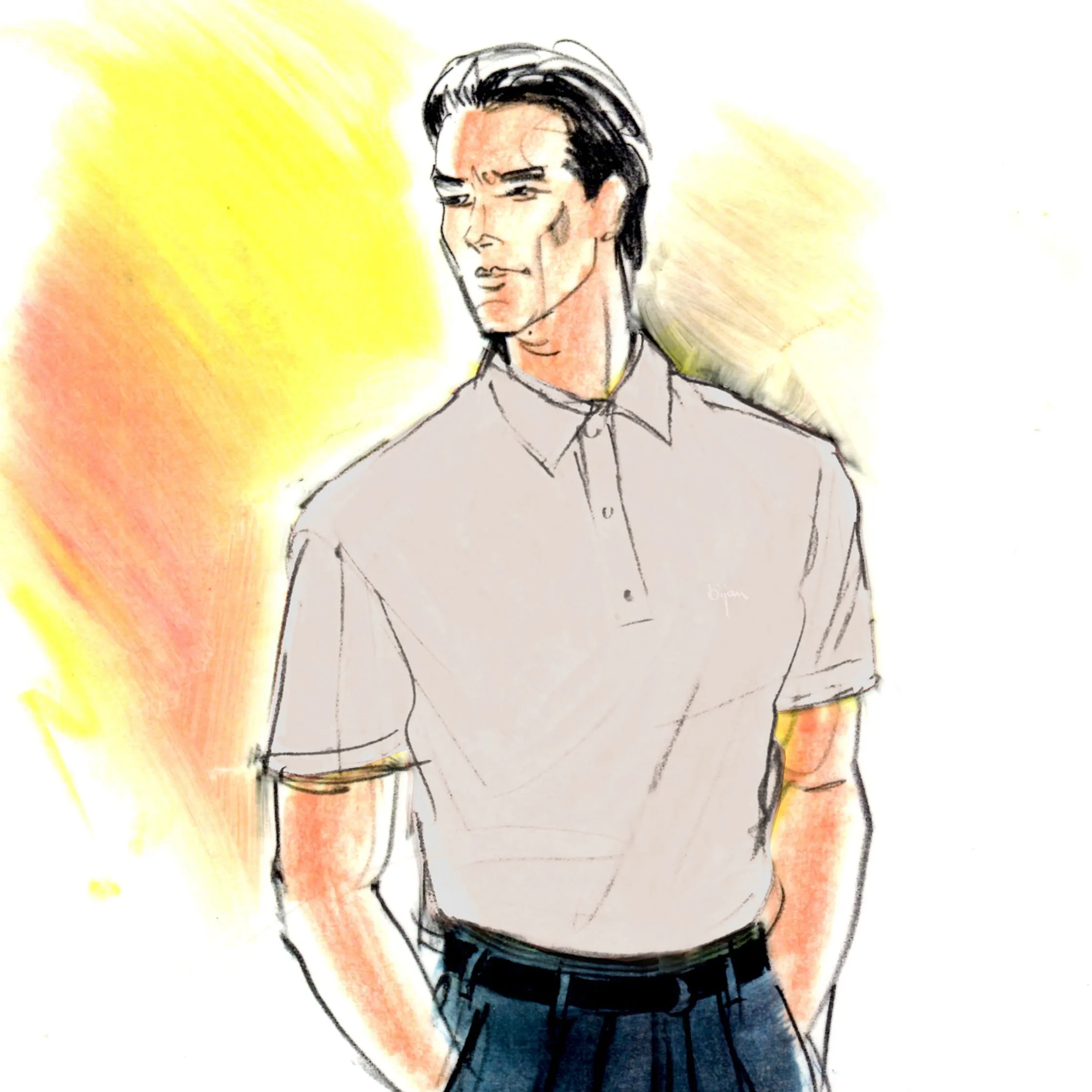 Off-White Short Sleeve Pure Silk Polo Shirt
