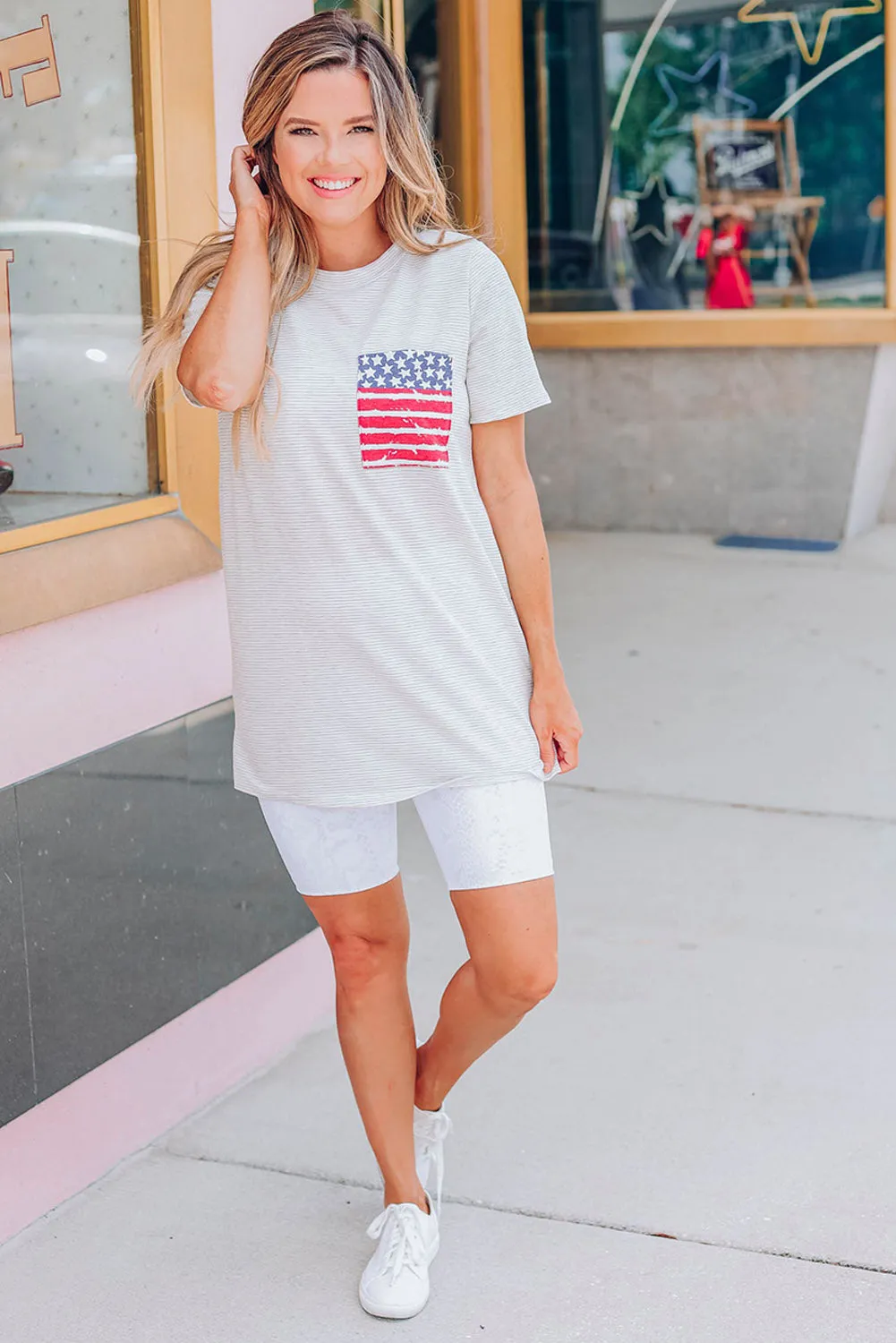 Only In America Pocket Striped T-shirt