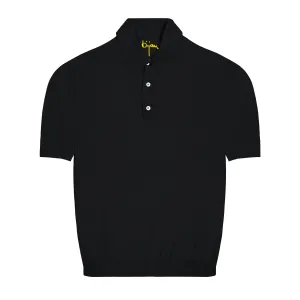 Onyx Short Sleeve Pure Silk Polo Shirt