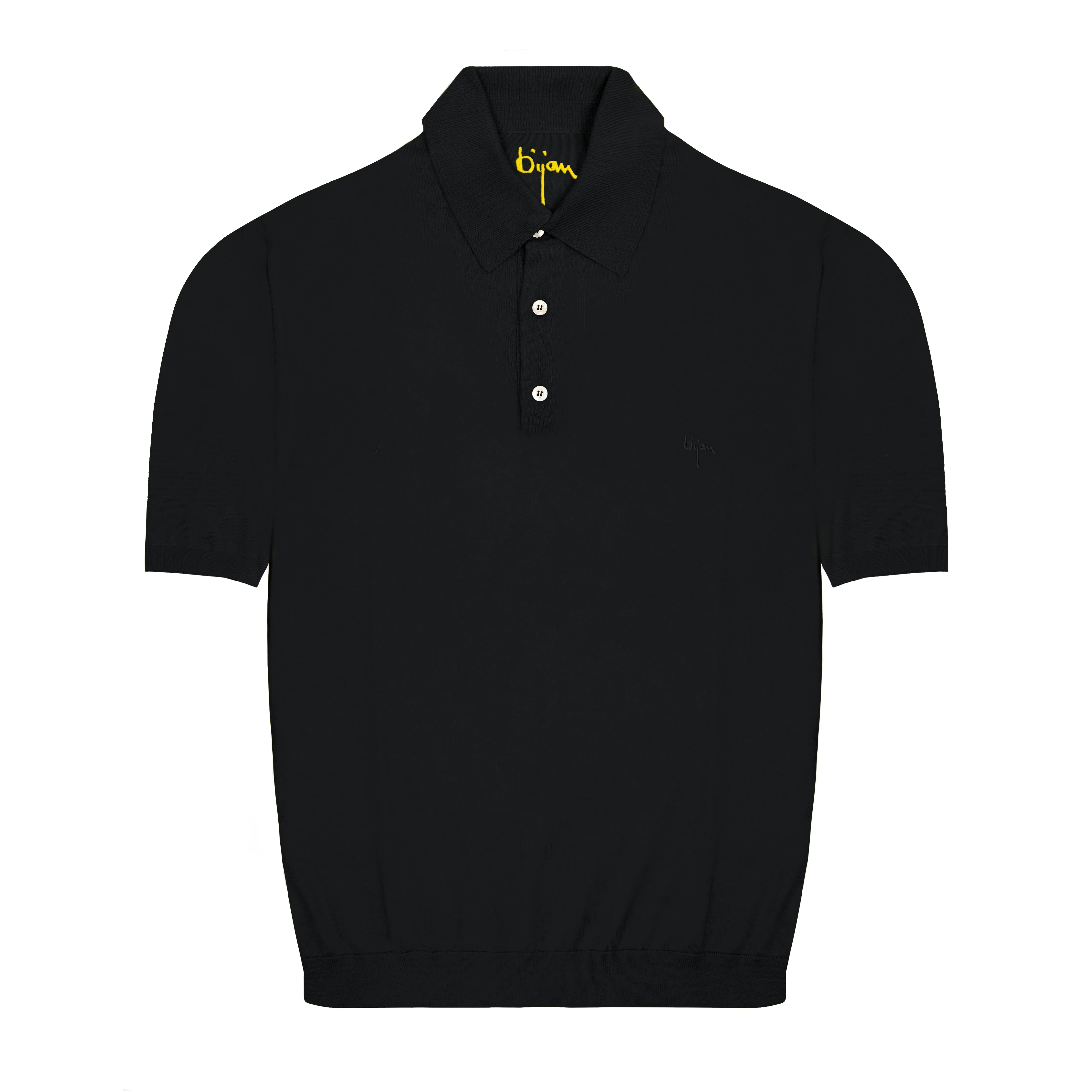 Onyx Short Sleeve Pure Silk Polo Shirt
