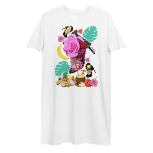 Organic cotton t-shirt dress 'Jungle Flower'