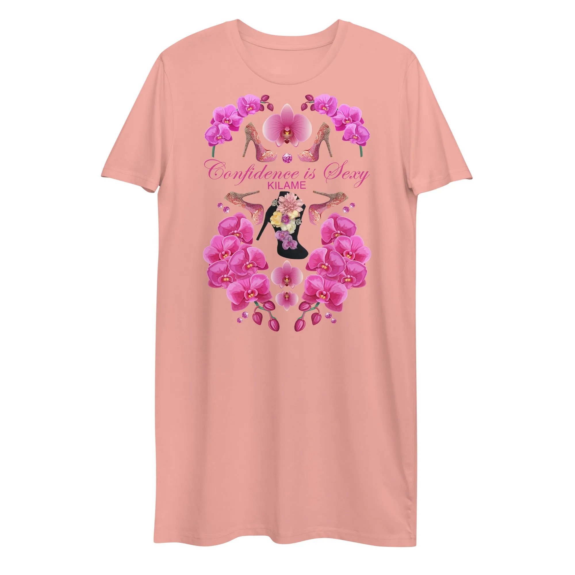 Organic cotton t-shirt dress 'Orchidee'