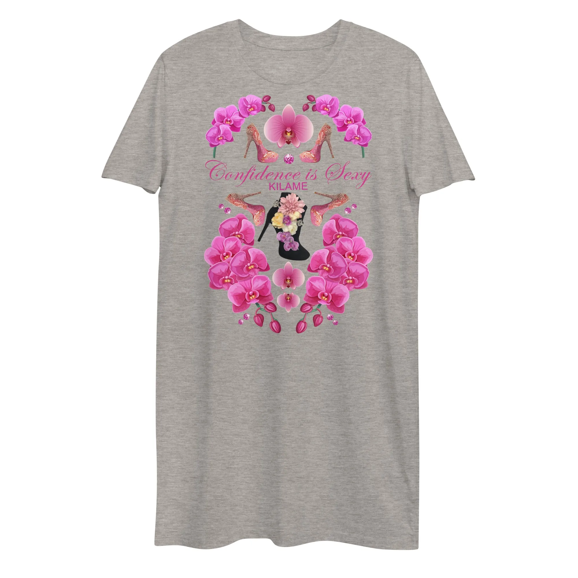Organic cotton t-shirt dress 'Orchidee'