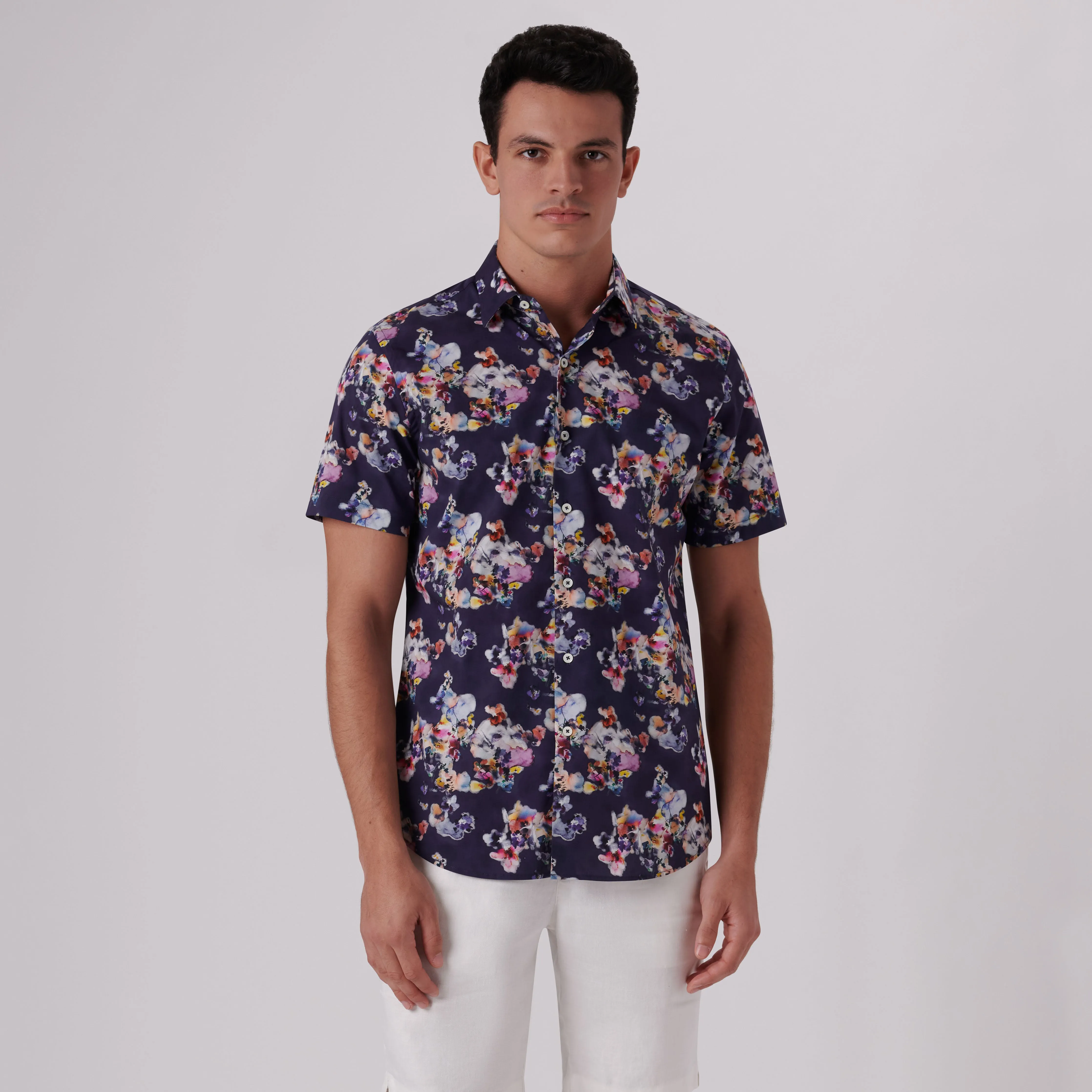 Orson Watercolor Print Short Sleeve Shirt