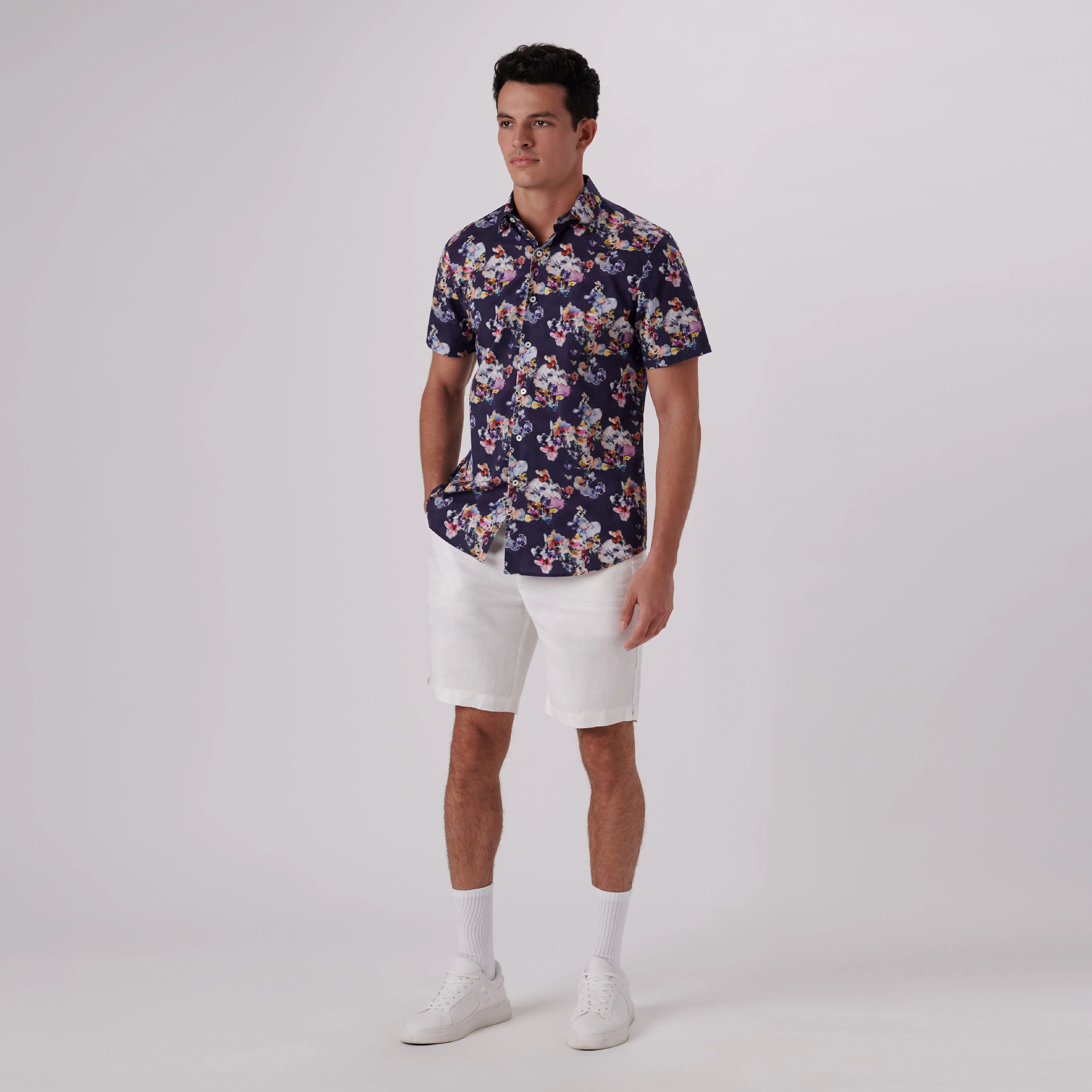 Orson Watercolor Print Short Sleeve Shirt