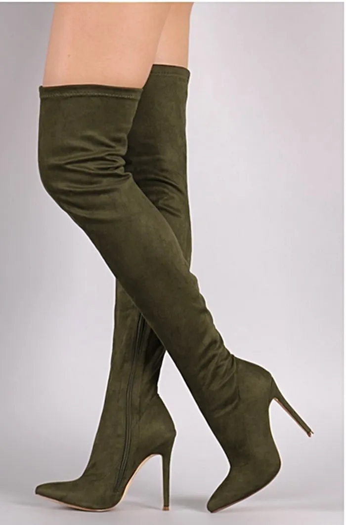 Over The Knee Suede Glove Boots
