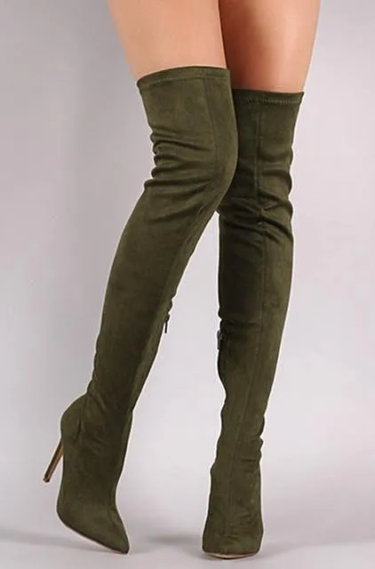 Over The Knee Suede Glove Boots