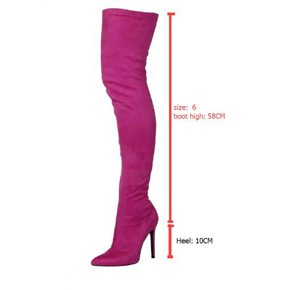 Over The Knee Suede Glove Boots