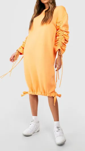 OVERSIZED RUCHED DETAIL SWEATDRESS