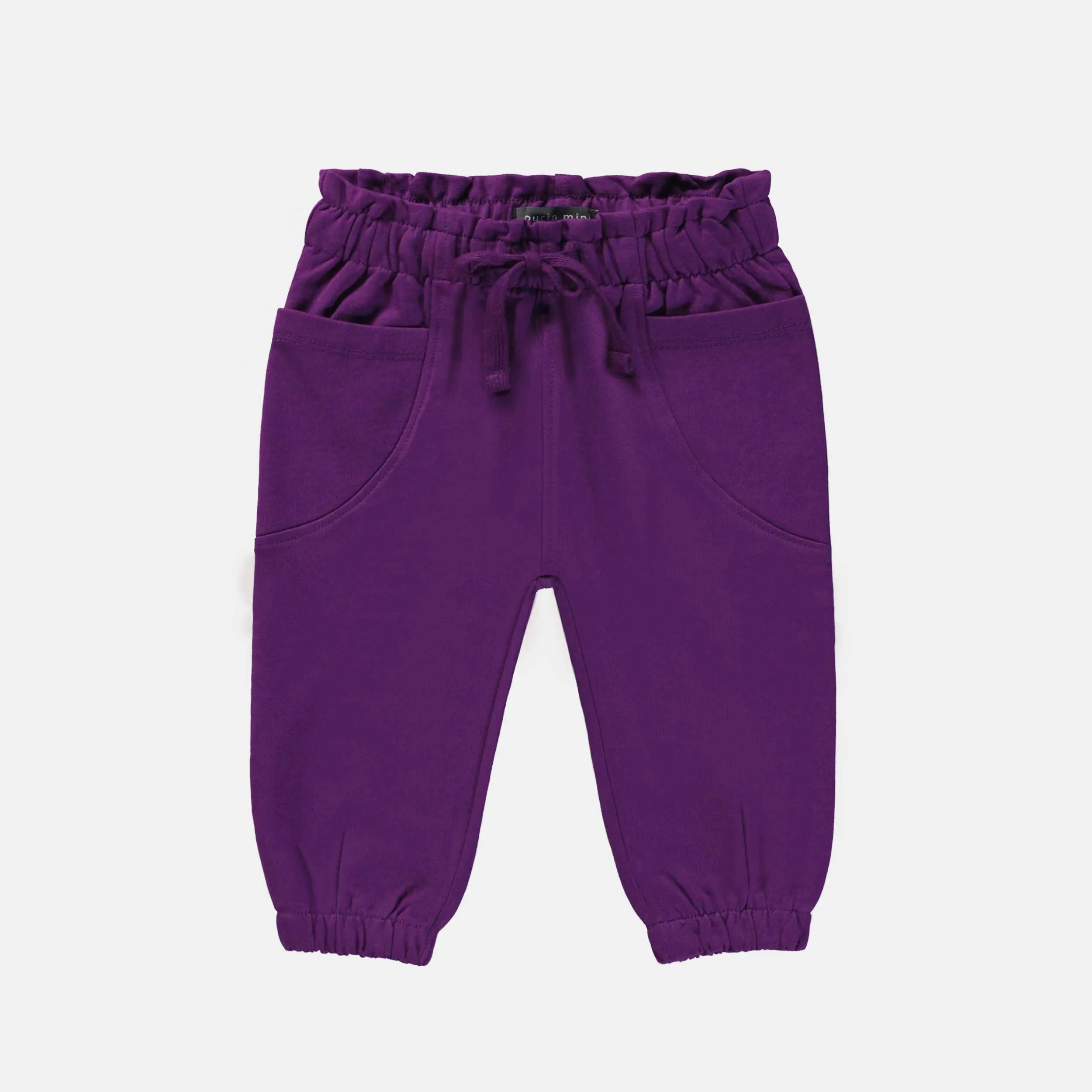 Pantalon mauve de style jogger en coton français, bébé || Purple pants jogger style in French terry, baby