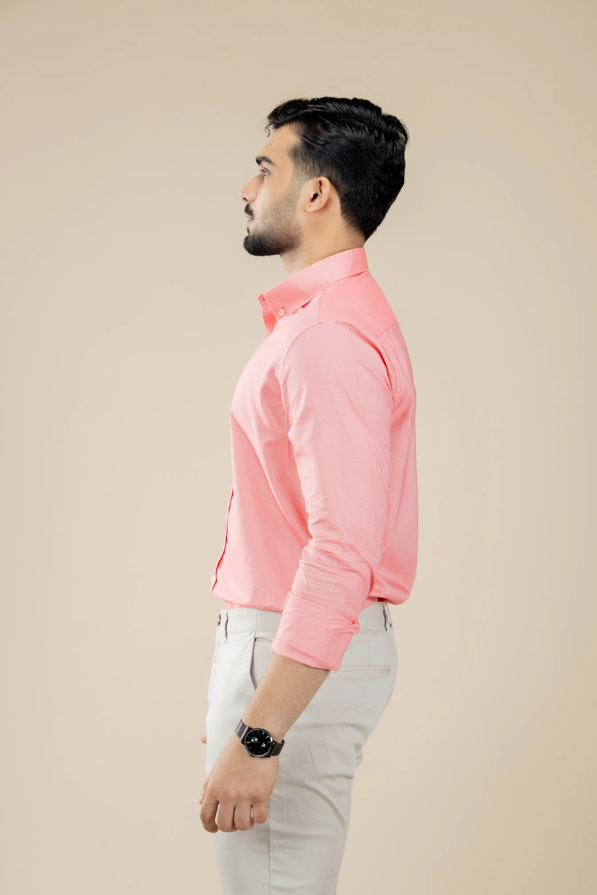 Paste Red Washed Oxford Long Sleeve Shirt