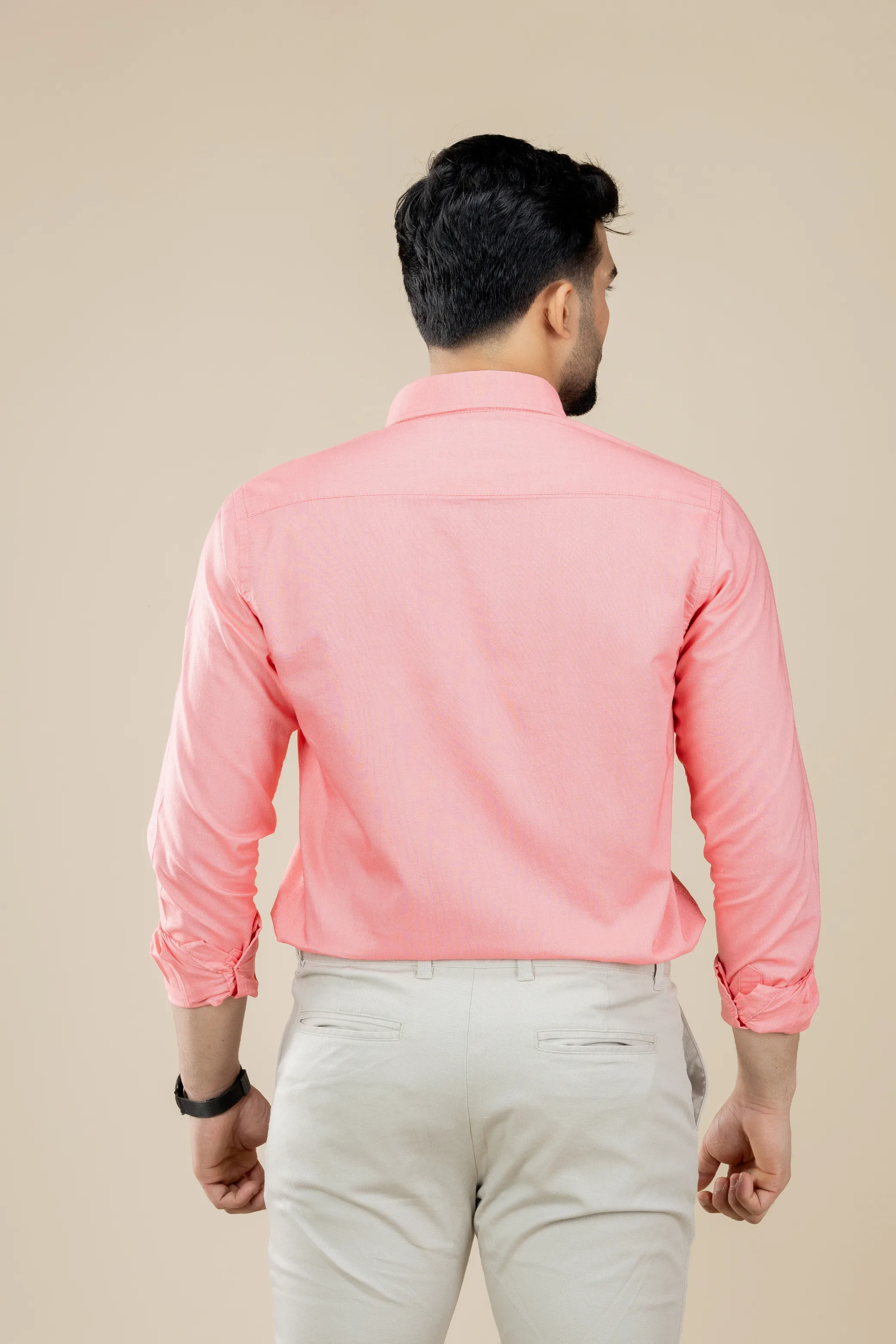 Paste Red Washed Oxford Long Sleeve Shirt