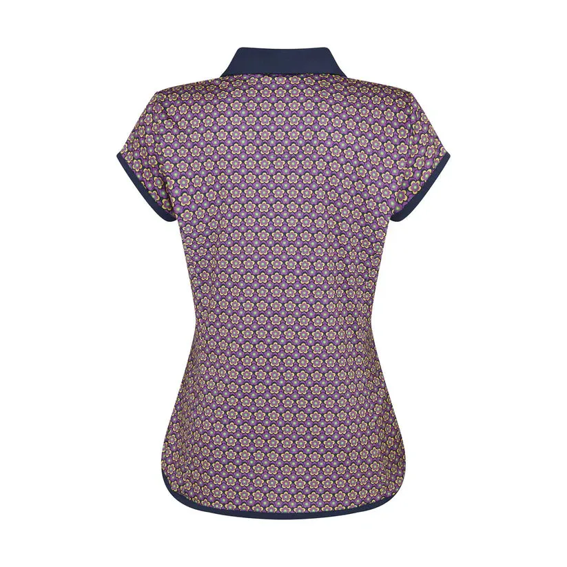 Penguin Cap Sleeve Printed Golf Polo Shirt